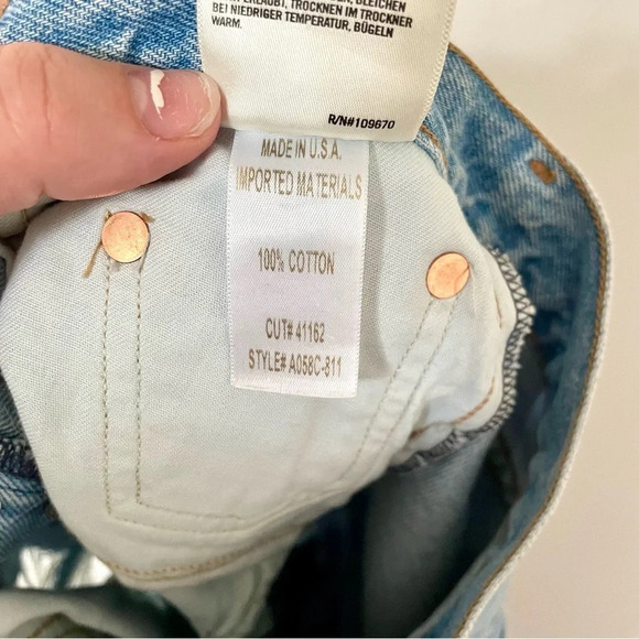 Agolde Distressed Bermuda Cut Denim Shorts - Picture 7 of 7